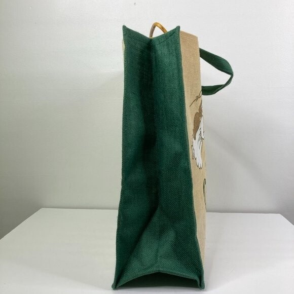 Vintage Handpainted Burlap Bag Christmas Angels Artist Signed Teresa Thibault - Picture 4 of 14